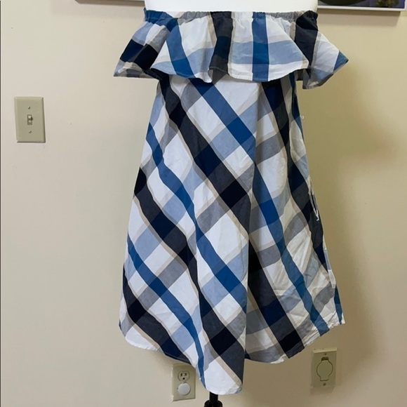 NEW Violet and Claire Off Shoulder Plaid Dress - Picture 6 of 7